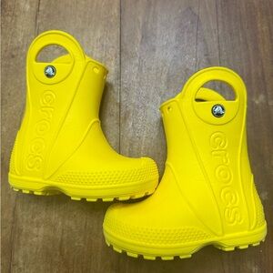 CROCS Kids Bright Yellow Rain Boots
